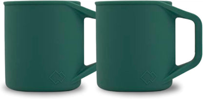 Silicone Coffee Cup - Food Grade Silicone Camping Mug with Handle - Portable, Collapsible Coffee Mug - BPA Free, Dishwasher Safe and Microwave Safe 12- oz (Slate Blue, 1 Pack)