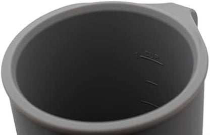 Silicone Coffee Cup - Food Grade Silicone Camping Mug with Handle - Portable, Collapsible Coffee Mug - BPA Free, Dishwasher Safe and Microwave Safe 12- oz (Slate Blue, 1 Pack)