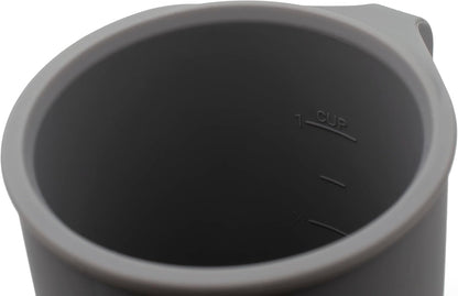 Silicone Coffee Cup - Food Grade Silicone Camping Mug with Handle - Portable, Collapsible Coffee Mug - BPA Free, Dishwasher Safe and Microwave Safe 12- oz (Slate Blue, 1 Pack)