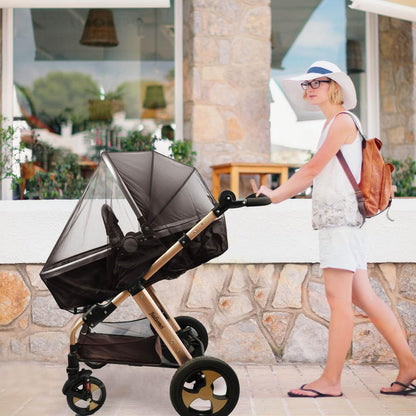 Baby Mosquito Net for Stroller Sun Shade, 2-in-1 Stroller Cover – Black