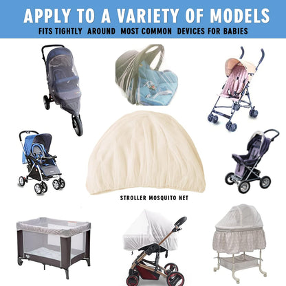 Baby Mosquito Net for Stroller Sun Shade, 2-in-1 Stroller Cover – Black