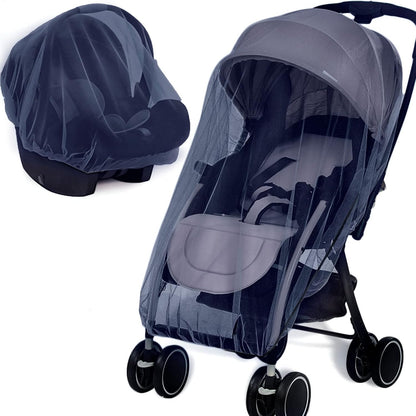 Baby Mosquito Net for Stroller Sun Shade, 2-in-1 Stroller Cover – Black