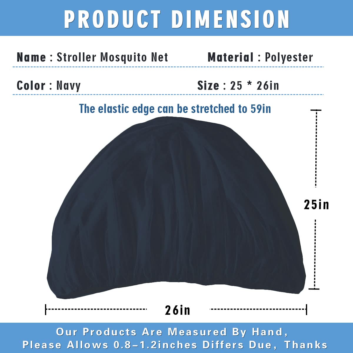 Baby Mosquito Net for Stroller Sun Shade, 2-in-1 Stroller Cover – Black
