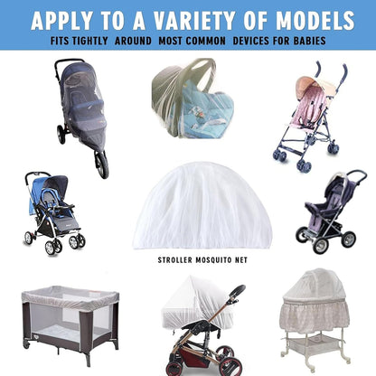 Baby Mosquito Net for Stroller Sun Shade, 2-in-1 Stroller Cover – Black