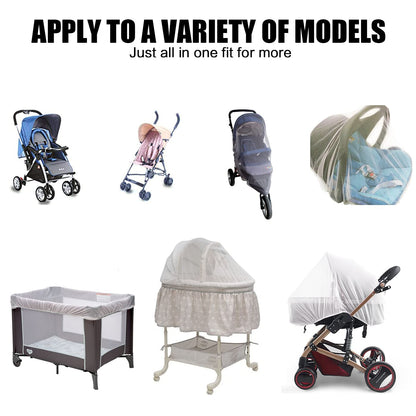 Baby Mosquito Net for Stroller Sun Shade, 2-in-1 Stroller Cover – Black