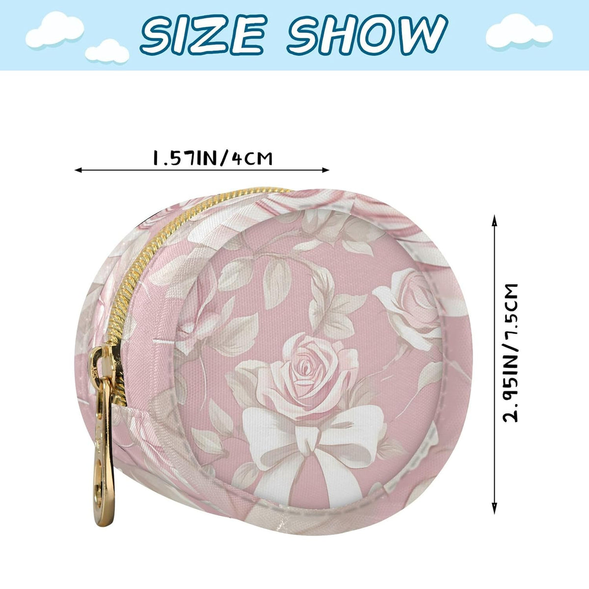 Soft Pink Roses and Bows Baby Pacifier Holder Case, Dustproof Portable Storage Box for Diaper Bag Purse, Pacifier Storage Container for Boys & Girls