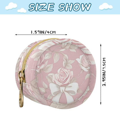 Soft Pink Roses and Bows Baby Pacifier Holder Case, Dustproof Portable Storage Box for Diaper Bag Purse, Pacifier Storage Container for Boys & Girls