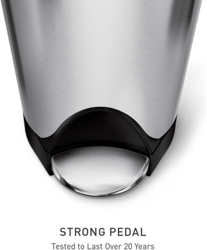 Butterfly Step Can, 18L / 4.8 Gallon Trash Can with Upgraded Odor Control for Bedrooms, Bathrooms, Nurseries, 150,000-Step Pedal, Lid Shox® Silent Close, White Steel