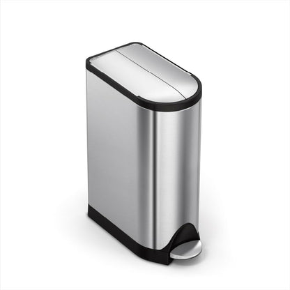Butterfly Step Can, 18L / 4.8 Gallon Trash Can with Upgraded Odor Control for Bedrooms, Bathrooms, Nurseries, 150,000-Step Pedal, Lid Shox® Silent Close, White Steel