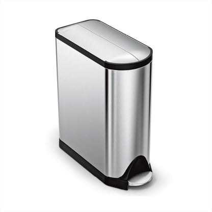 Butterfly Step Can, 18L / 4.8 Gallon Trash Can with Upgraded Odor Control for Bedrooms, Bathrooms, Nurseries, 150,000-Step Pedal, Lid Shox® Silent Close, White Steel