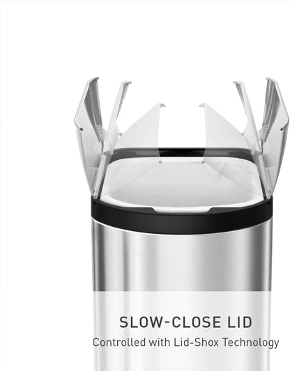 Butterfly Step Can, 18L / 4.8 Gallon Trash Can with Upgraded Odor Control for Bedrooms, Bathrooms, Nurseries, 150,000-Step Pedal, Lid Shox® Silent Close, White Steel