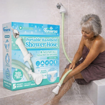 Slip-On Handheld Shower Attachment Hose w/Spray Head