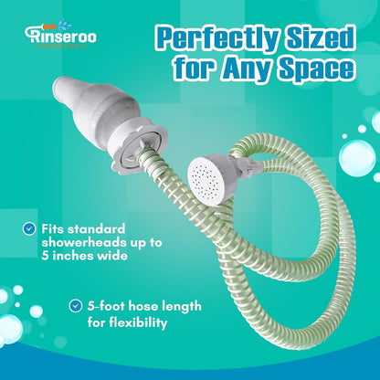 Slip-On Handheld Shower Attachment Hose w/Spray Head