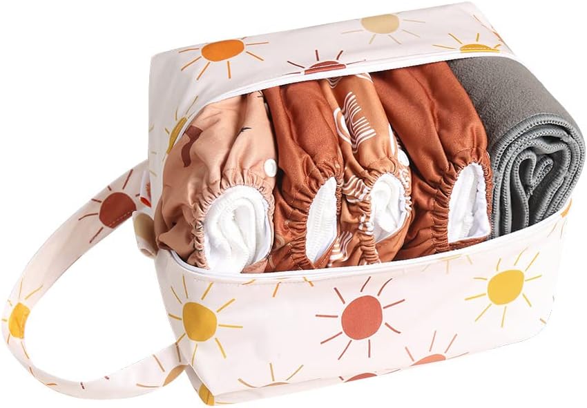 Wet Dry Bag 3PCS Diaper Organizer Bag Nappy Pouch Water- resistan Diaper Pod for Diaper Bag,Gym Bag,Travel Bag