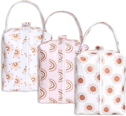 Wet Dry Bag 3PCS Diaper Organizer Bag Nappy Pouch Water- resistan Diaper Pod for Diaper Bag,Gym Bag,Travel Bag
