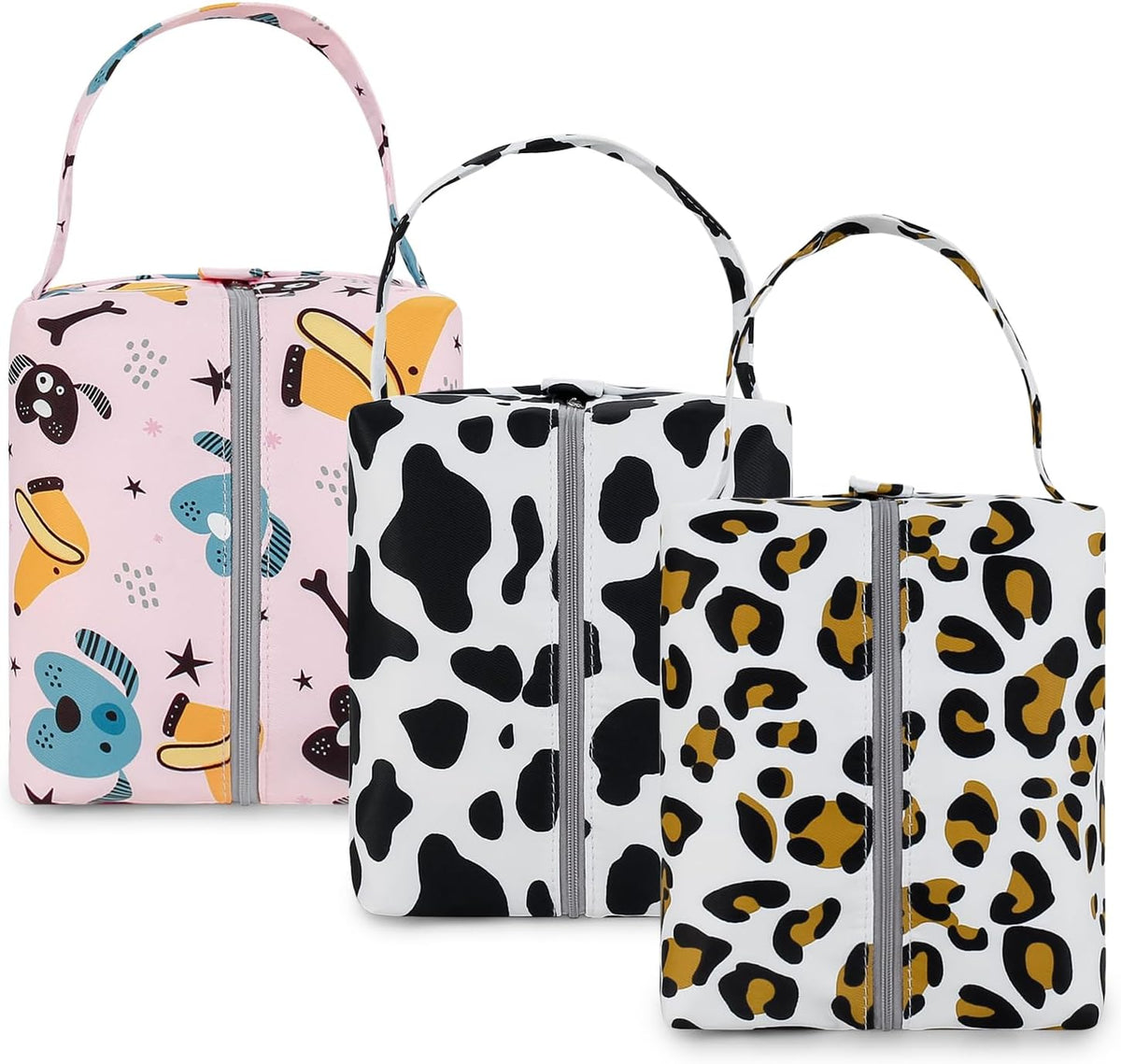 Wet Dry Bag 3PCS Diaper Organizer Bag Nappy Pouch Water- resistan Diaper Pod for Diaper Bag,Gym Bag,Travel Bag