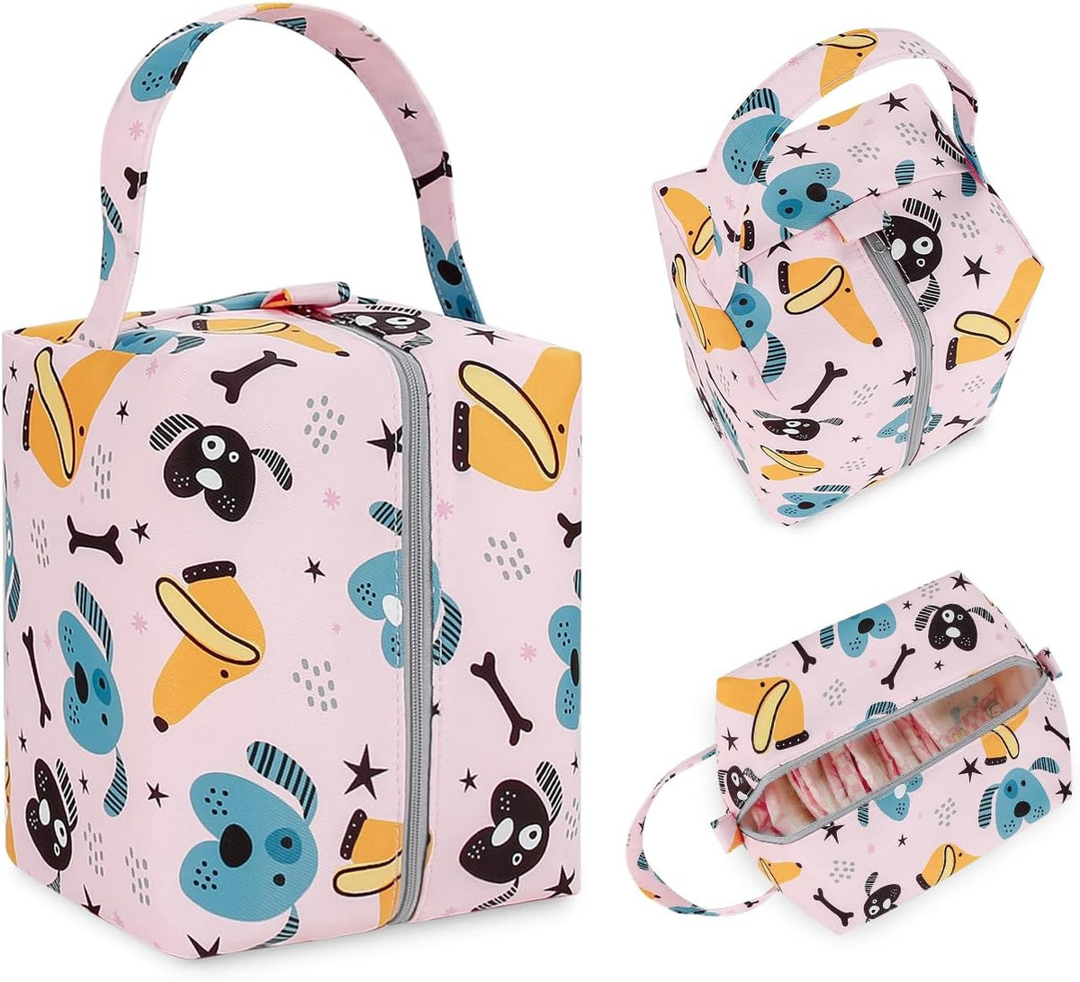 Wet Dry Bag 3PCS Diaper Organizer Bag Nappy Pouch Water- resistan Diaper Pod for Diaper Bag,Gym Bag,Travel Bag