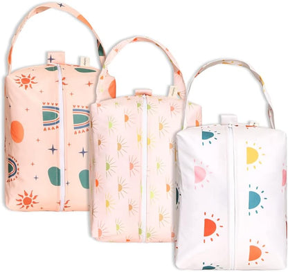 Wet Dry Bag 3PCS Diaper Organizer Bag Nappy Pouch Water- resistan Diaper Pod for Diaper Bag,Gym Bag,Travel Bag
