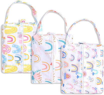 Wet Dry Bag 3PCS Diaper Organizer Bag Nappy Pouch Water- resistan Diaper Pod for Diaper Bag,Gym Bag,Travel Bag
