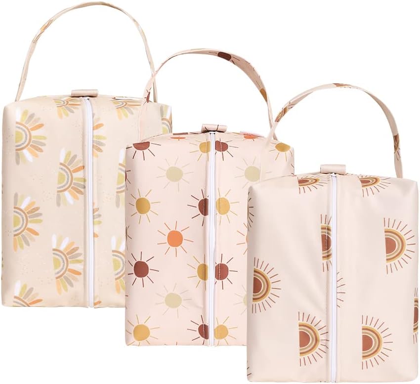 Wet Dry Bag 3PCS Diaper Organizer Bag Nappy Pouch Water- resistan Diaper Pod for Diaper Bag,Gym Bag,Travel Bag