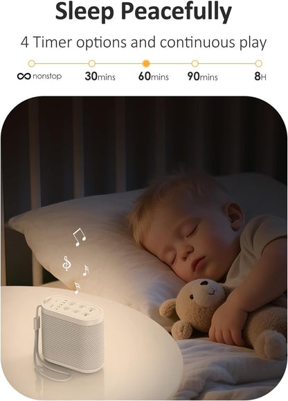 Portable White Noise Sound Machine for Adults, Baby - Brown/Pink/White Noise Machine：Rechargeable Battery, Headphone Jack, 21 Sounds, Nonstop Play & Sleep Timer, Memory Function, Home, Office,Travel