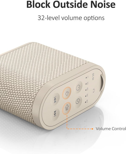 Portable White Noise Sound Machine for Adults, Baby - Brown/Pink/White Noise Machine：Rechargeable Battery, Headphone Jack, 21 Sounds, Nonstop Play & Sleep Timer, Memory Function, Home, Office,Travel