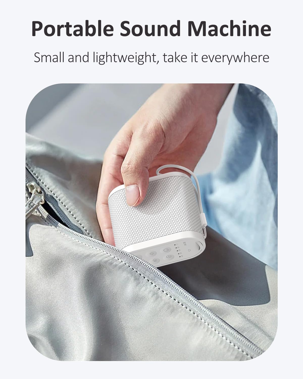Portable White Noise Sound Machine for Adults, Baby - Brown/Pink/White Noise Machine：Rechargeable Battery, Headphone Jack, 21 Sounds, Nonstop Play & Sleep Timer, Memory Function, Home, Office,Travel