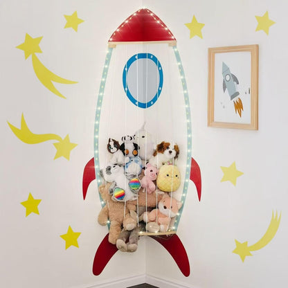 Corner Stuffed Animal Storage, Wall Mounted, Spaceship
