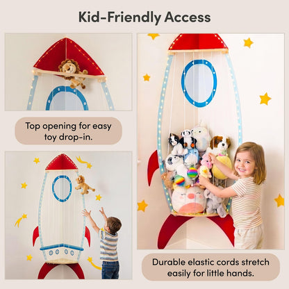 Corner Stuffed Animal Storage, Wall Mounted, Spaceship