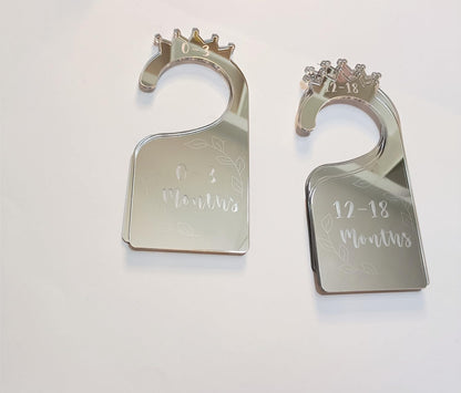 Baby Closet Dividers,Set of 7 Acrylic Mirror Baby Clothes Organizers for Wardrobe Closet Home Nursery from Newborn to 24 Months (Gold Mirror, Model 1)