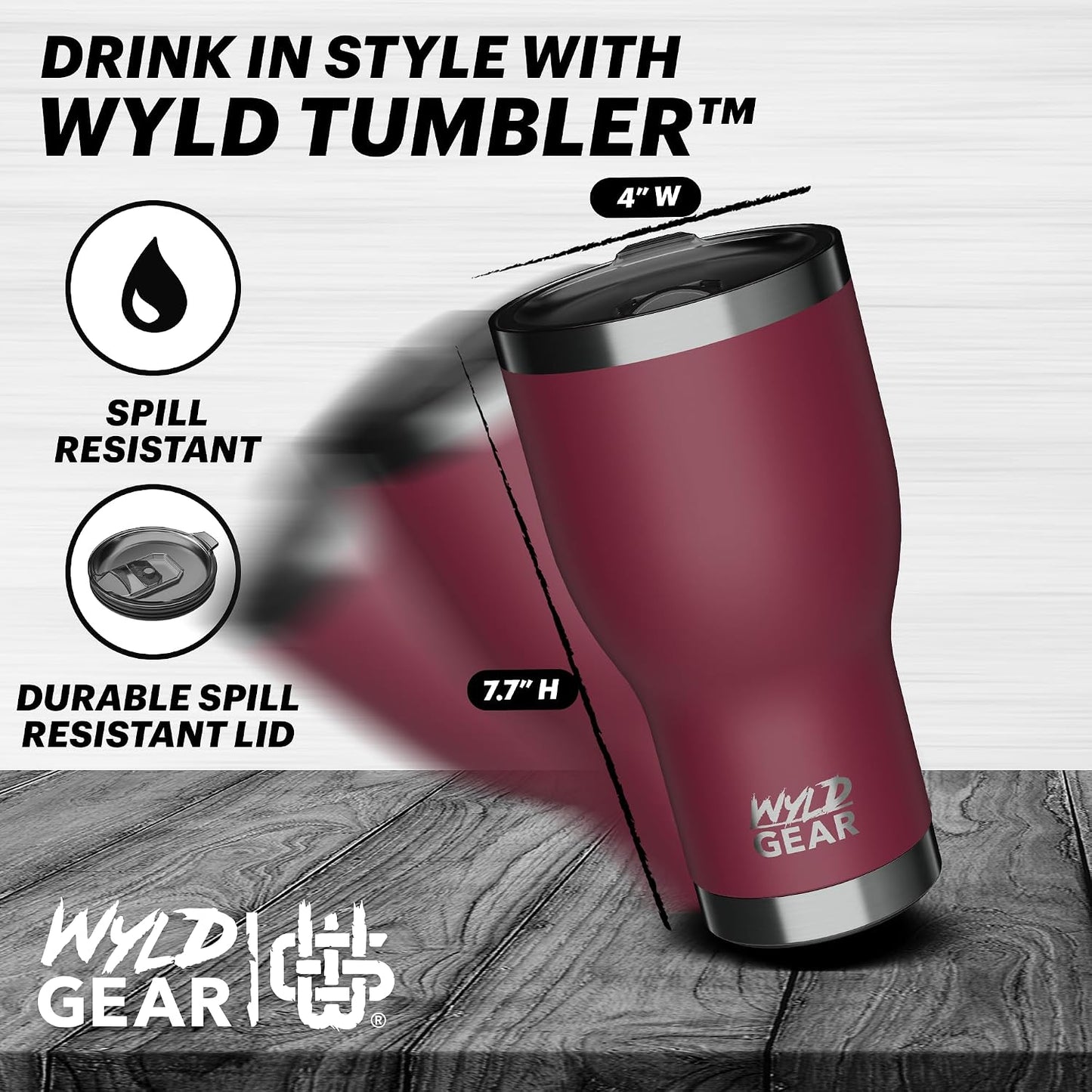 Wyld Tumbler (Maroon, 30oz)