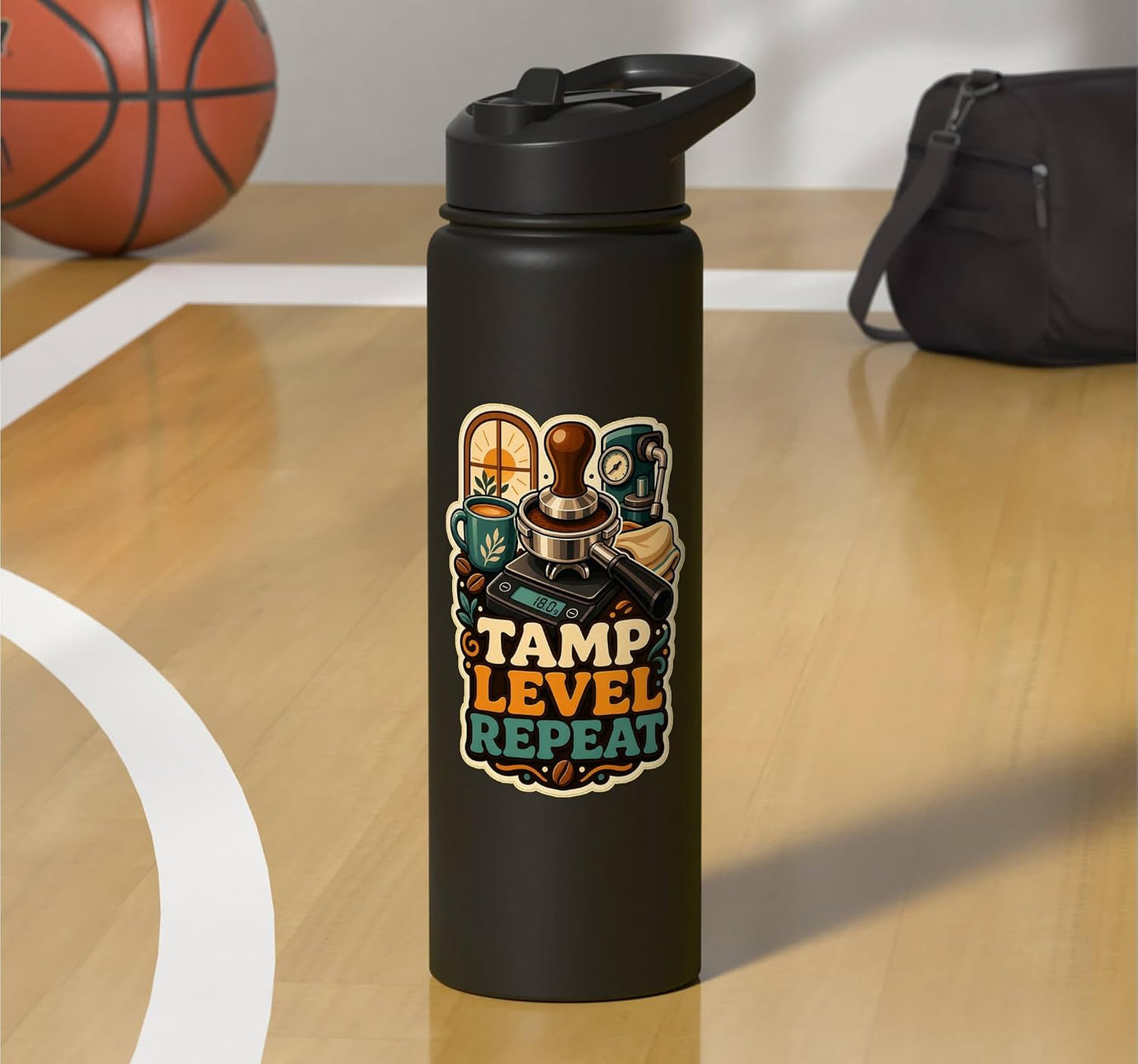 TAMP LEVEL REPEAT Hobby Table Calm Stainless Steel Insulated Water Bottle