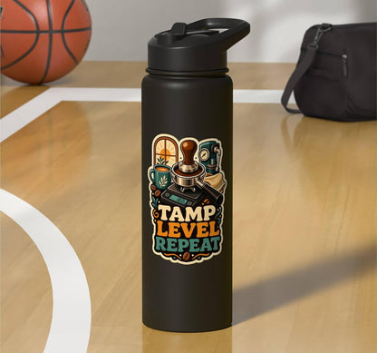 TAMP LEVEL REPEAT Hobby Table Calm Stainless Steel Insulated Water Bottle