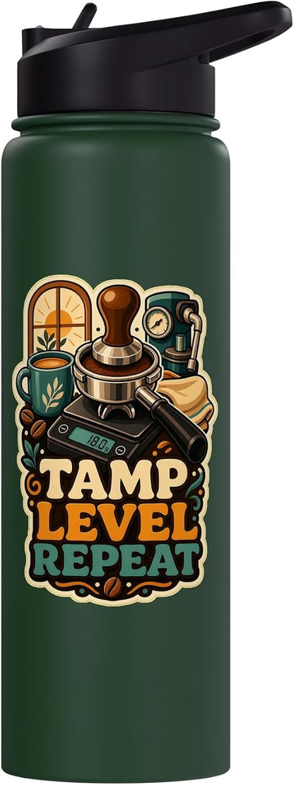TAMP LEVEL REPEAT Hobby Table Calm Stainless Steel Insulated Water Bottle