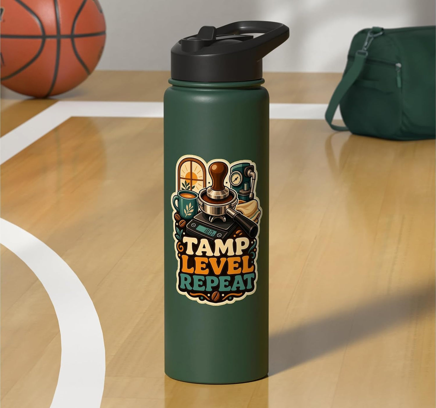 TAMP LEVEL REPEAT Hobby Table Calm Stainless Steel Insulated Water Bottle