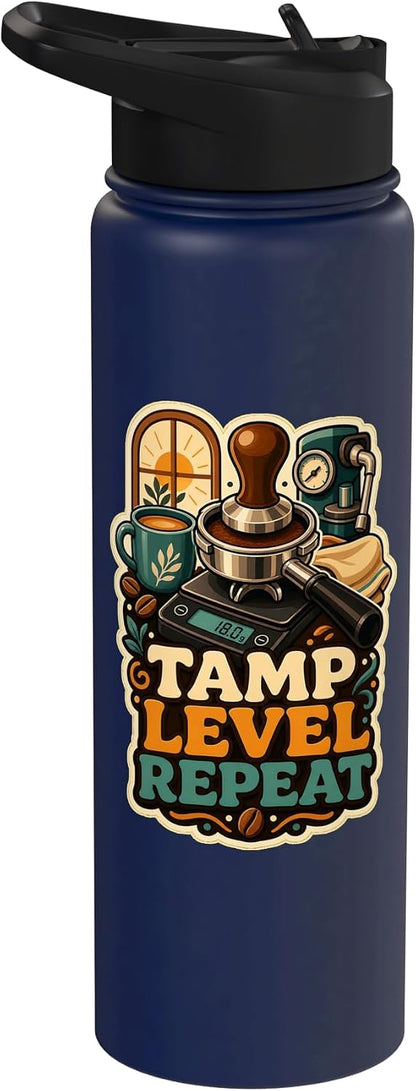 TAMP LEVEL REPEAT Hobby Table Calm Stainless Steel Insulated Water Bottle