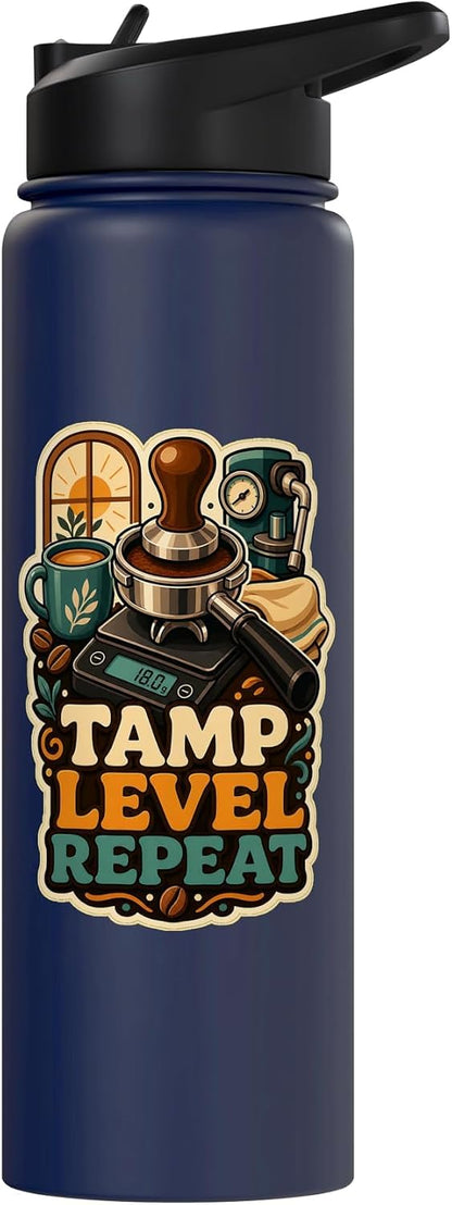 TAMP LEVEL REPEAT Hobby Table Calm Stainless Steel Insulated Water Bottle