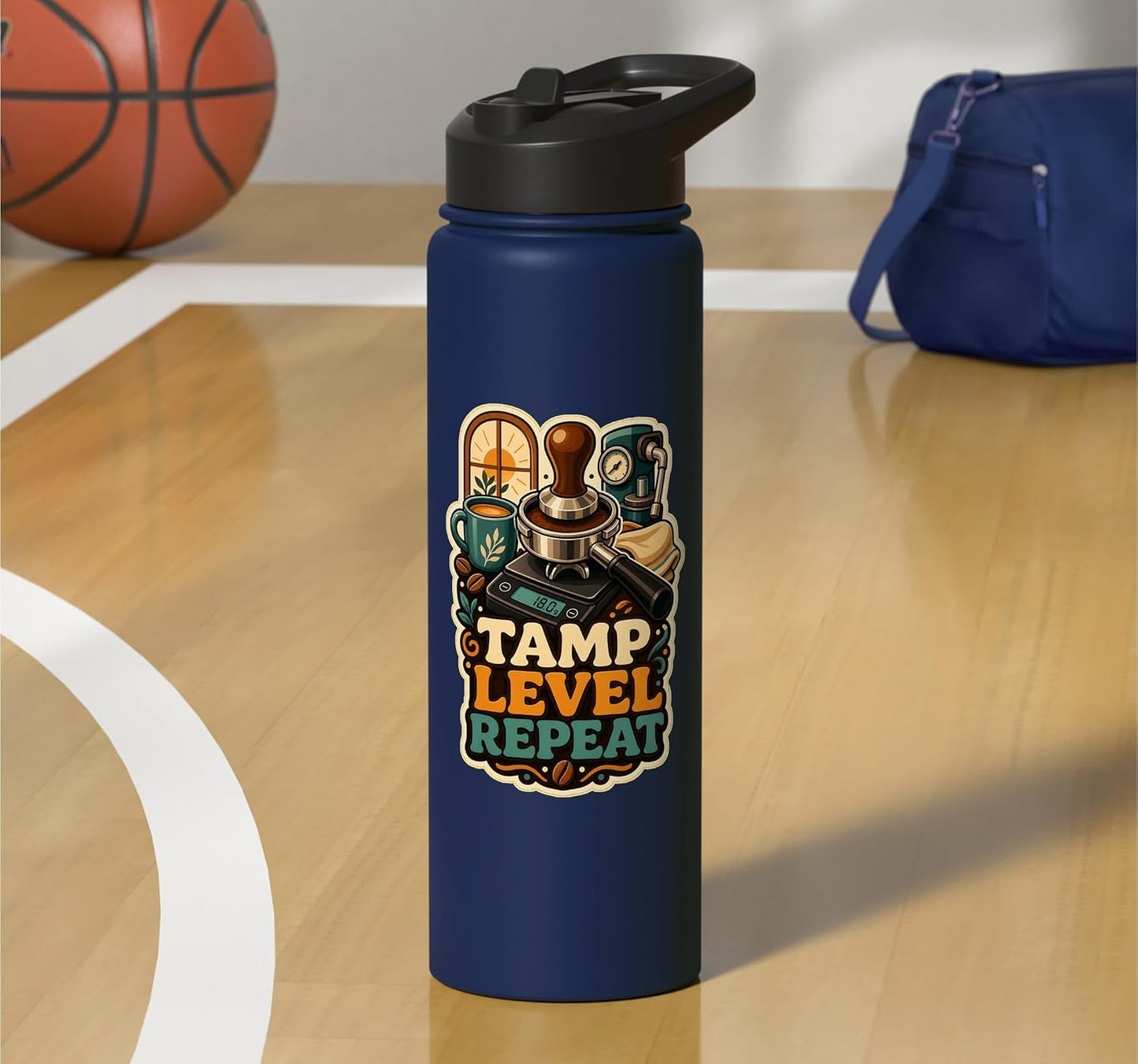 TAMP LEVEL REPEAT Hobby Table Calm Stainless Steel Insulated Water Bottle
