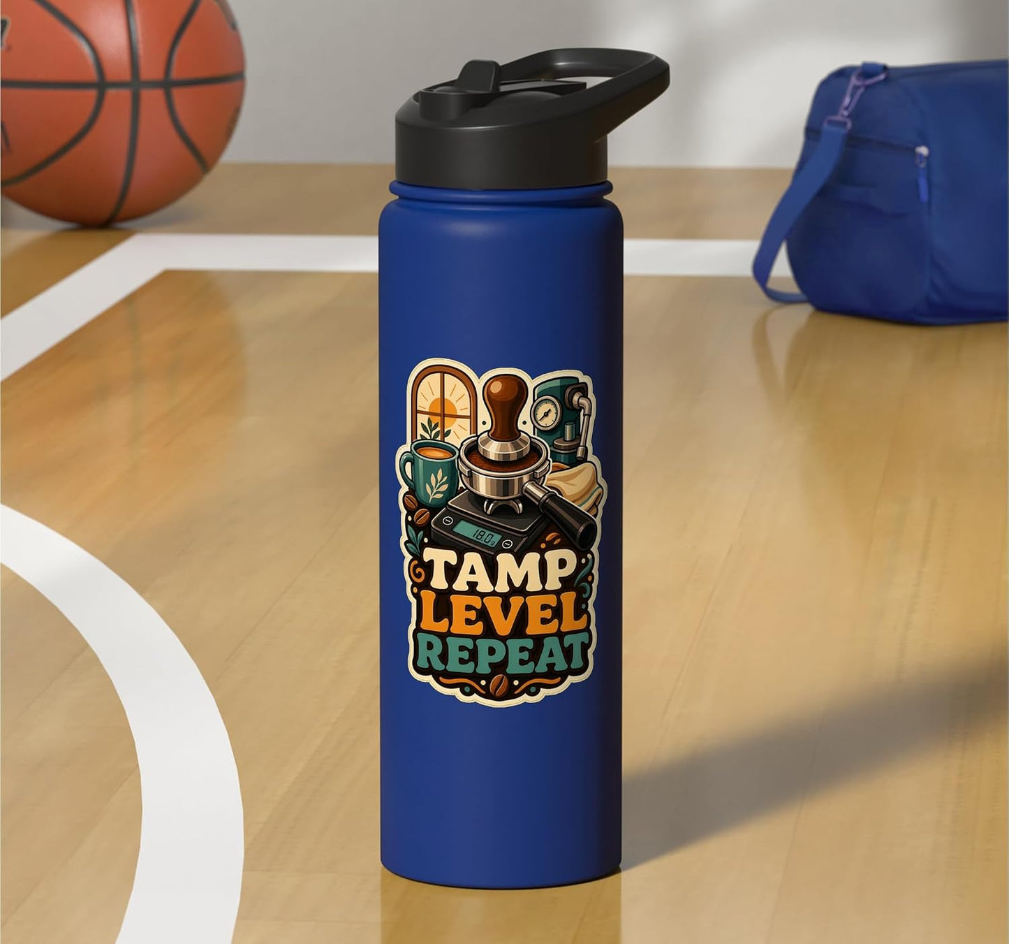 TAMP LEVEL REPEAT Hobby Table Calm Stainless Steel Insulated Water Bottle