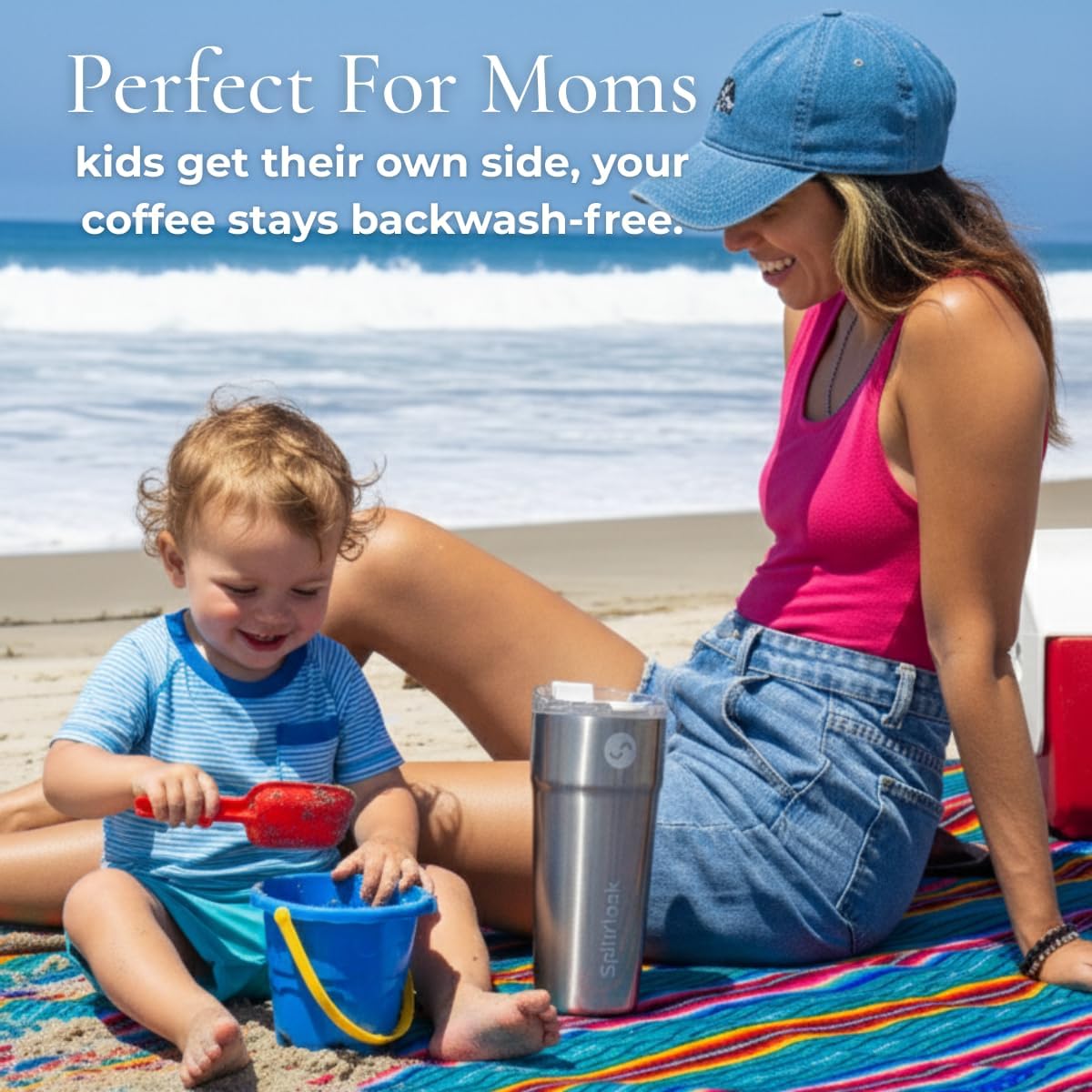 Splitflask Dual‑Chamber 30‑oz Travel Mug – Vacuum Insulated Stainless‑Steel Hot & Cold Tumbler, Leak‑Proof Lid, Cup‑Holder Friendly, BPA‑Free.