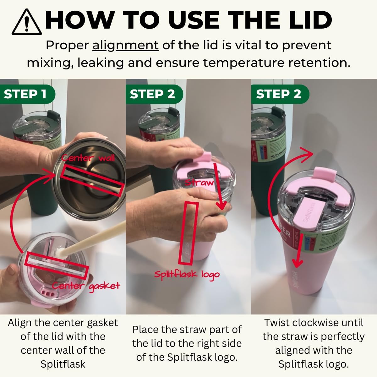 Splitflask Dual‑Chamber 30‑oz Travel Mug – Vacuum Insulated Stainless‑Steel Hot & Cold Tumbler, Leak‑Proof Lid, Cup‑Holder Friendly, BPA‑Free.