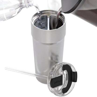 Splitflask Dual‑Chamber 30‑oz Travel Mug – Vacuum Insulated Stainless‑Steel Hot & Cold Tumbler, Leak‑Proof Lid, Cup‑Holder Friendly, BPA‑Free.