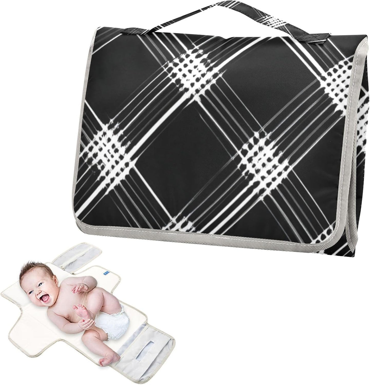 Portable Diaper Changing Pad Waterproof Foldable Travel Changing Mat with Built-in Pillow for Newborn Girls Boys Toddlers Moms Dads Parents Cherry Blossom - Colors A