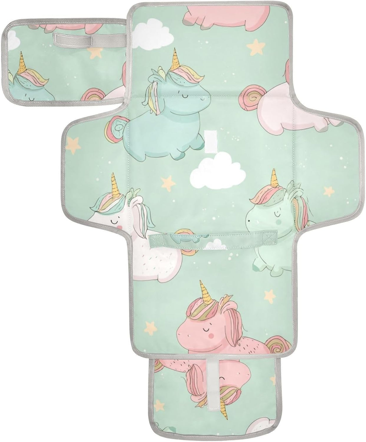 Portable Diaper Changing Pad Waterproof Foldable Travel Changing Mat with Built-in Pillow for Newborn Girls Boys Toddlers Moms Dads Parents Cherry Blossom - Colors A
