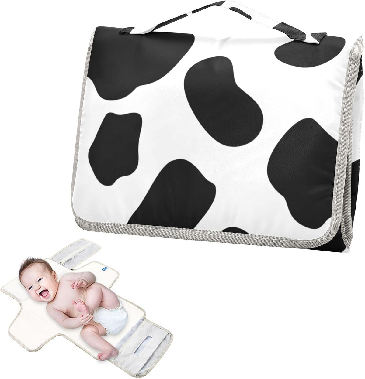 Portable Diaper Changing Pad Waterproof Foldable Travel Changing Mat with Built-in Pillow for Newborn Girls Boys Toddlers Moms Dads Parents Cherry Blossom - Colors A