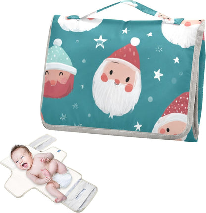Portable Diaper Changing Pad Waterproof Foldable Travel Changing Mat with Built-in Pillow for Newborn Girls Boys Toddlers Moms Dads Parents Cherry Blossom - Colors A