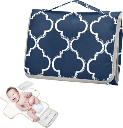 Portable Diaper Changing Pad Waterproof Foldable Travel Changing Mat with Built-in Pillow for Newborn Girls Boys Toddlers Moms Dads Parents Cherry Blossom - Colors A