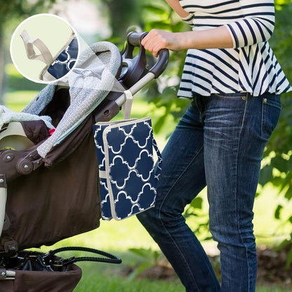 Portable Diaper Changing Pad Waterproof Foldable Travel Changing Mat with Built-in Pillow for Newborn Girls Boys Toddlers Moms Dads Parents Cherry Blossom - Colors A