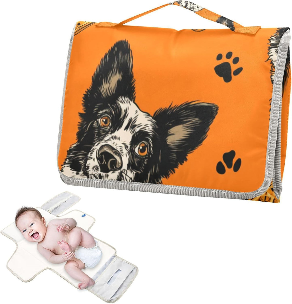 Portable Diaper Changing Pad Waterproof Foldable Travel Changing Mat with Built-in Pillow for Newborn Girls Boys Toddlers Moms Dads Parents Cherry Blossom - Colors A