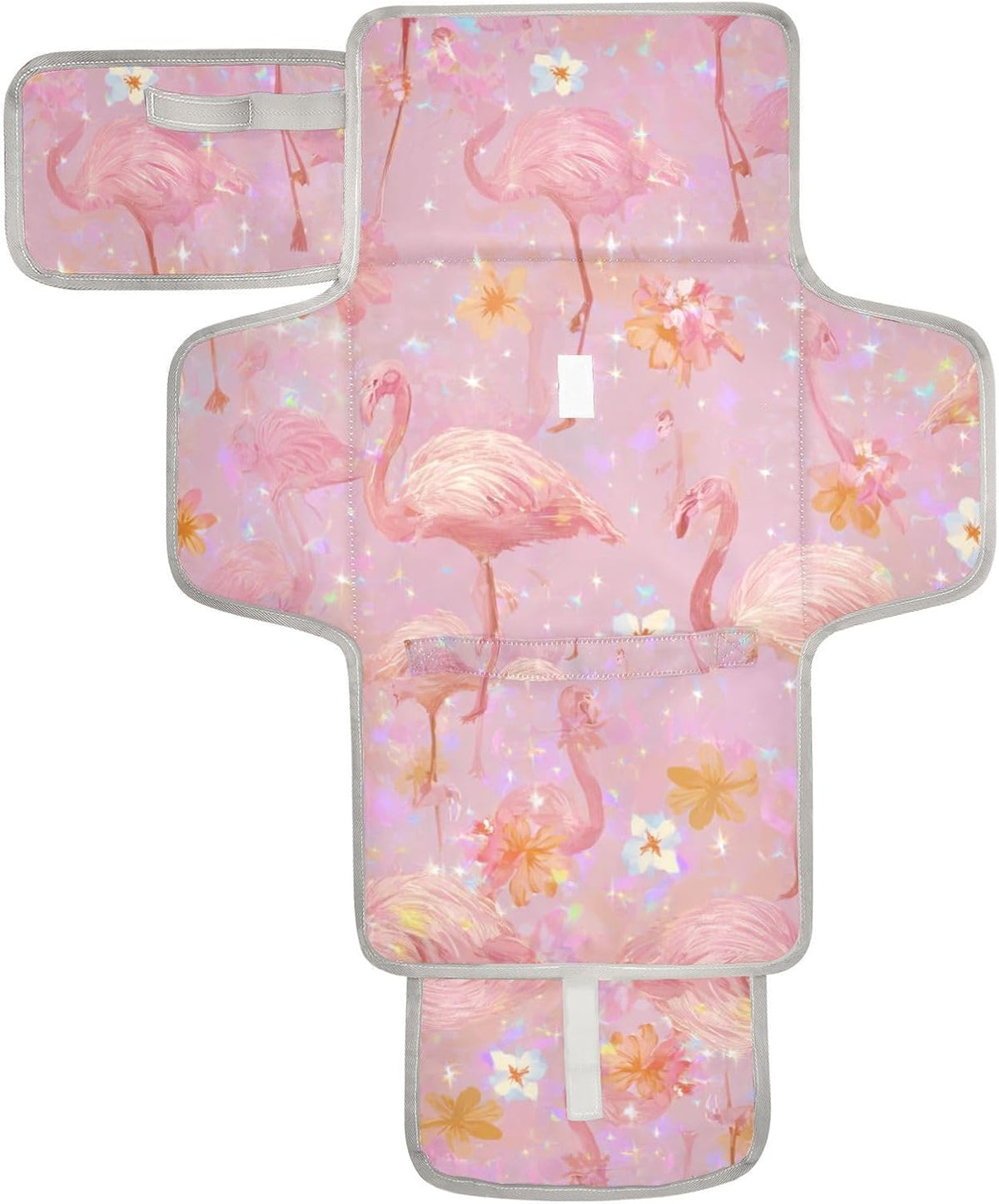 Portable Diaper Changing Pad Waterproof Foldable Travel Changing Mat with Built-in Pillow for Newborn Girls Boys Toddlers Moms Dads Parents Cherry Blossom - Colors A